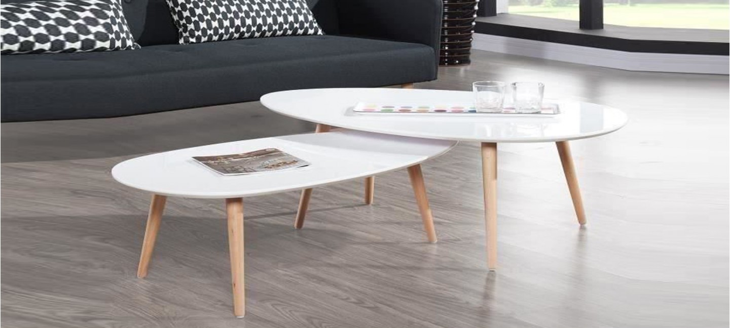 Table basse galet scandinave