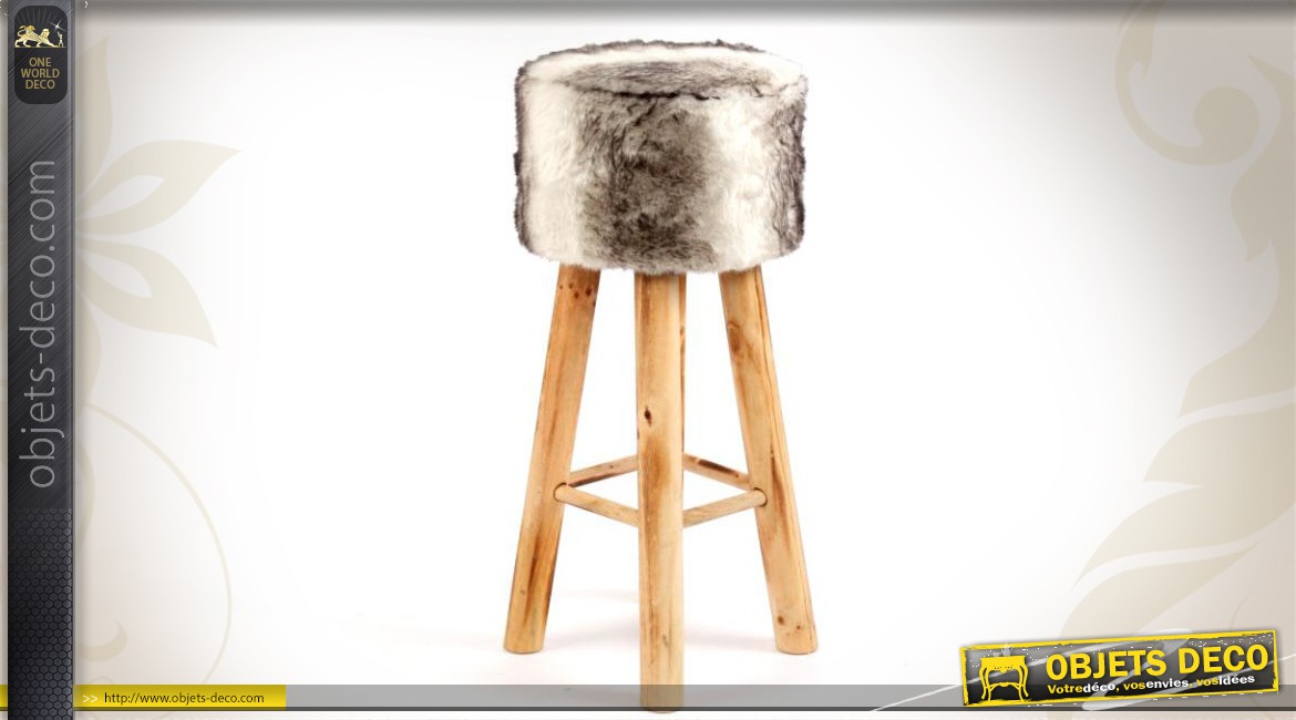 Tabouret avec fourrure