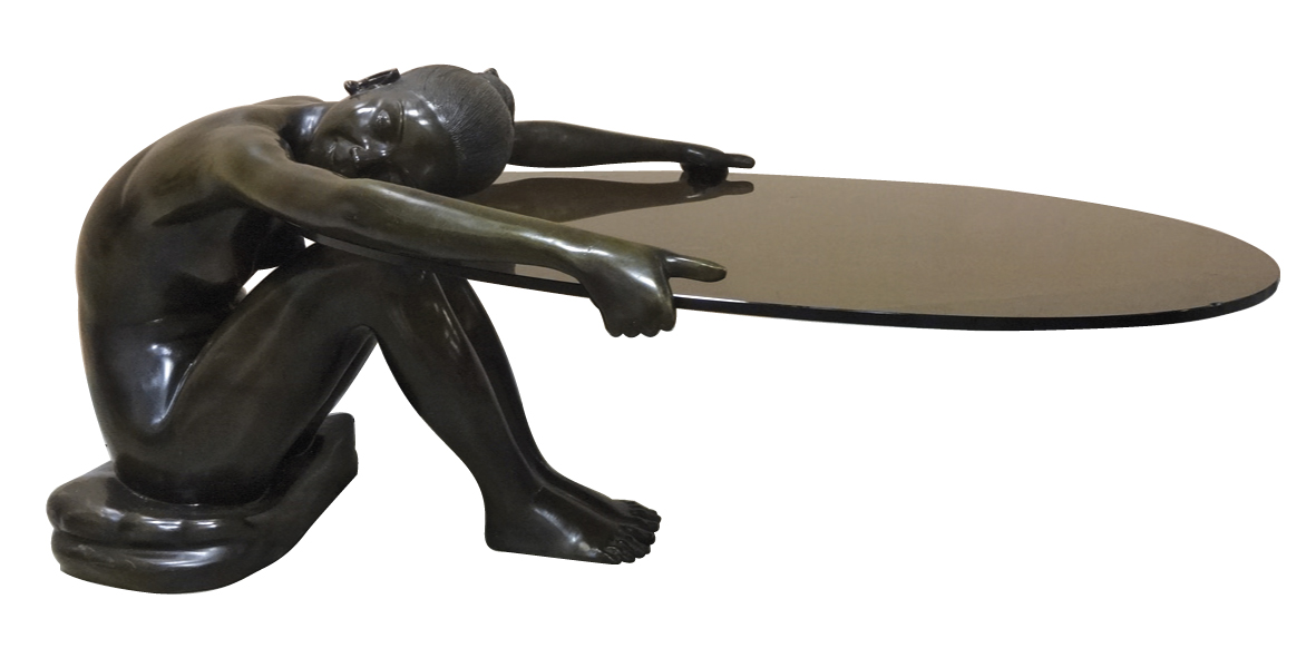 Table basse verre femme