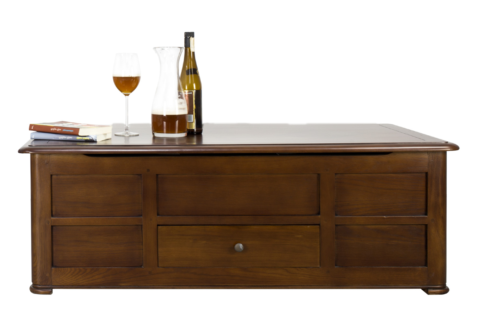 Table basse bois massif fonce