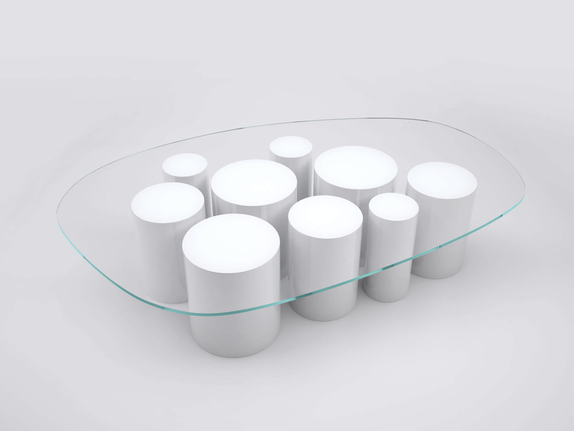 Table basse en verre ovale