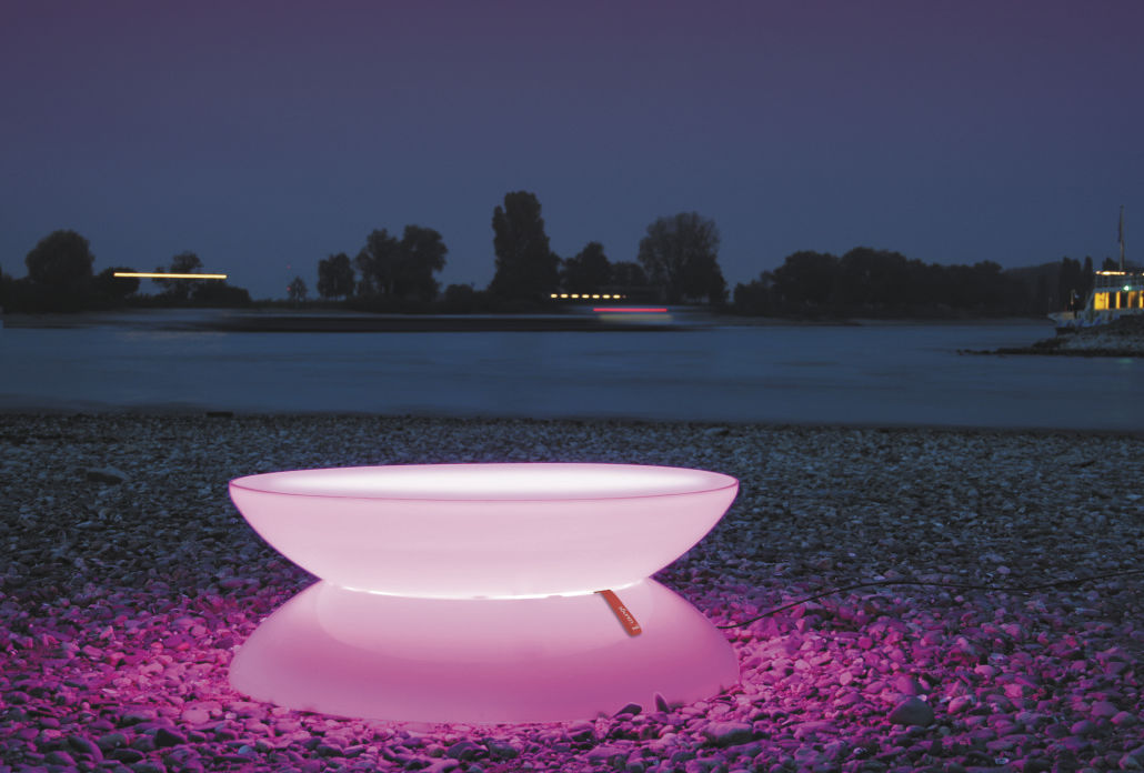 Table basse ronde plastique jardin