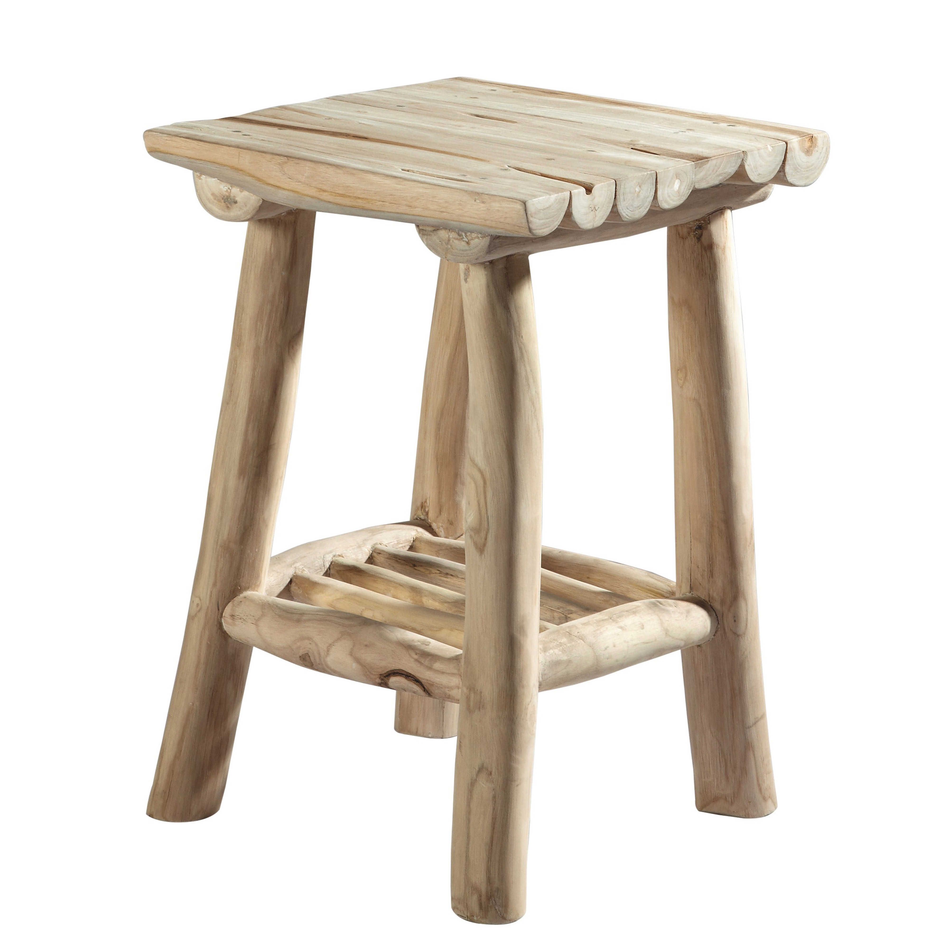 Tabouret teck salle de bain