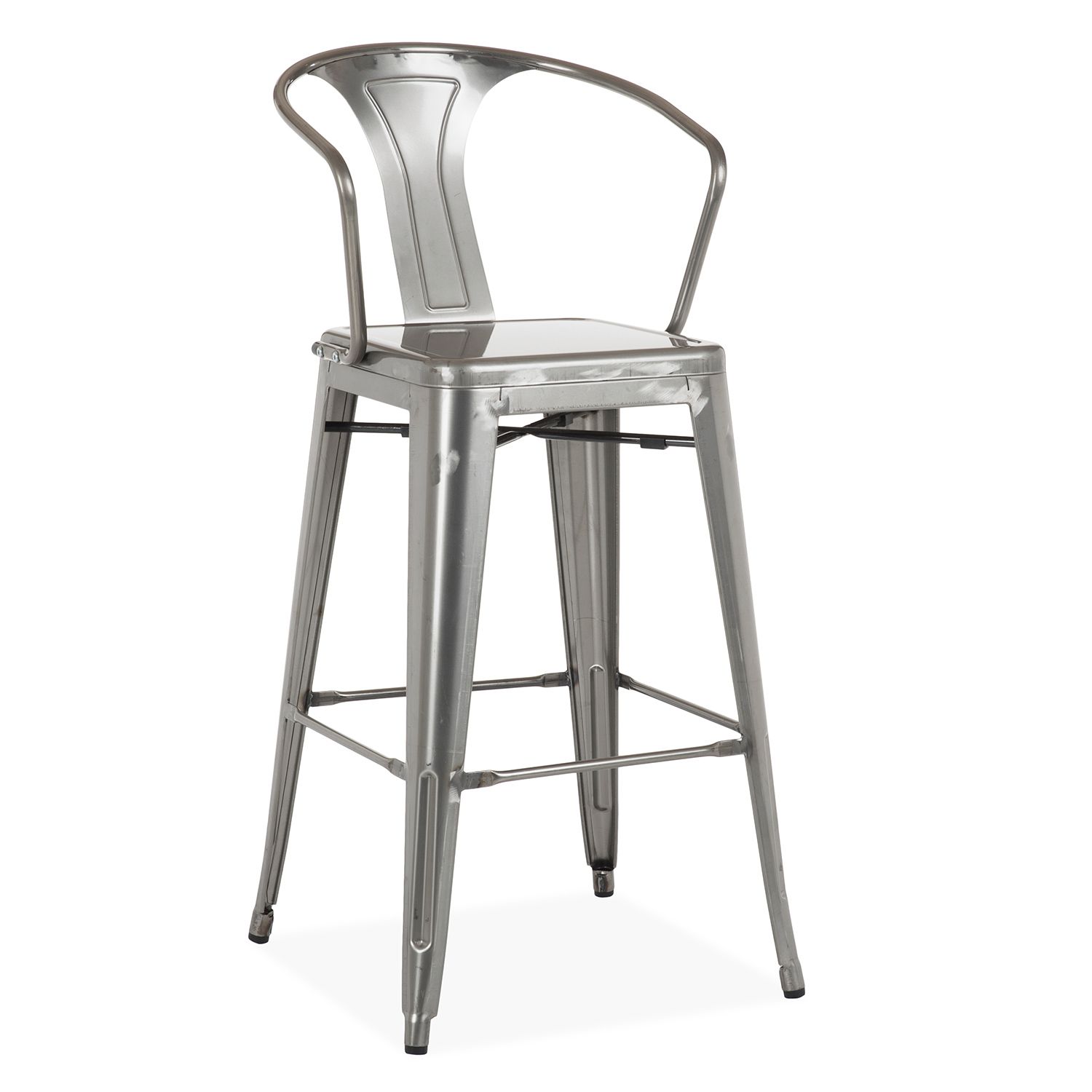 Tabouret de bar en métal brossé
