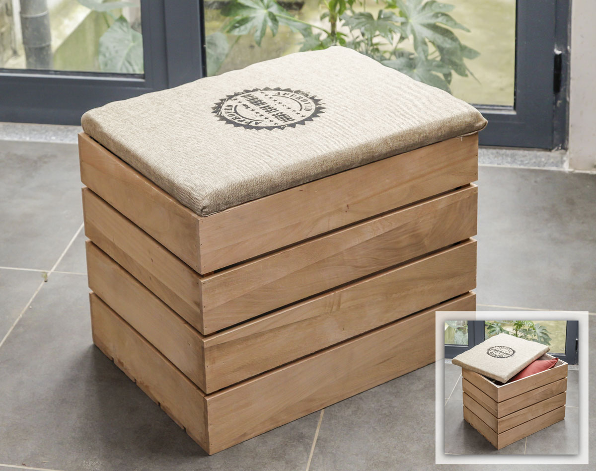 Tabouret coffre rangement