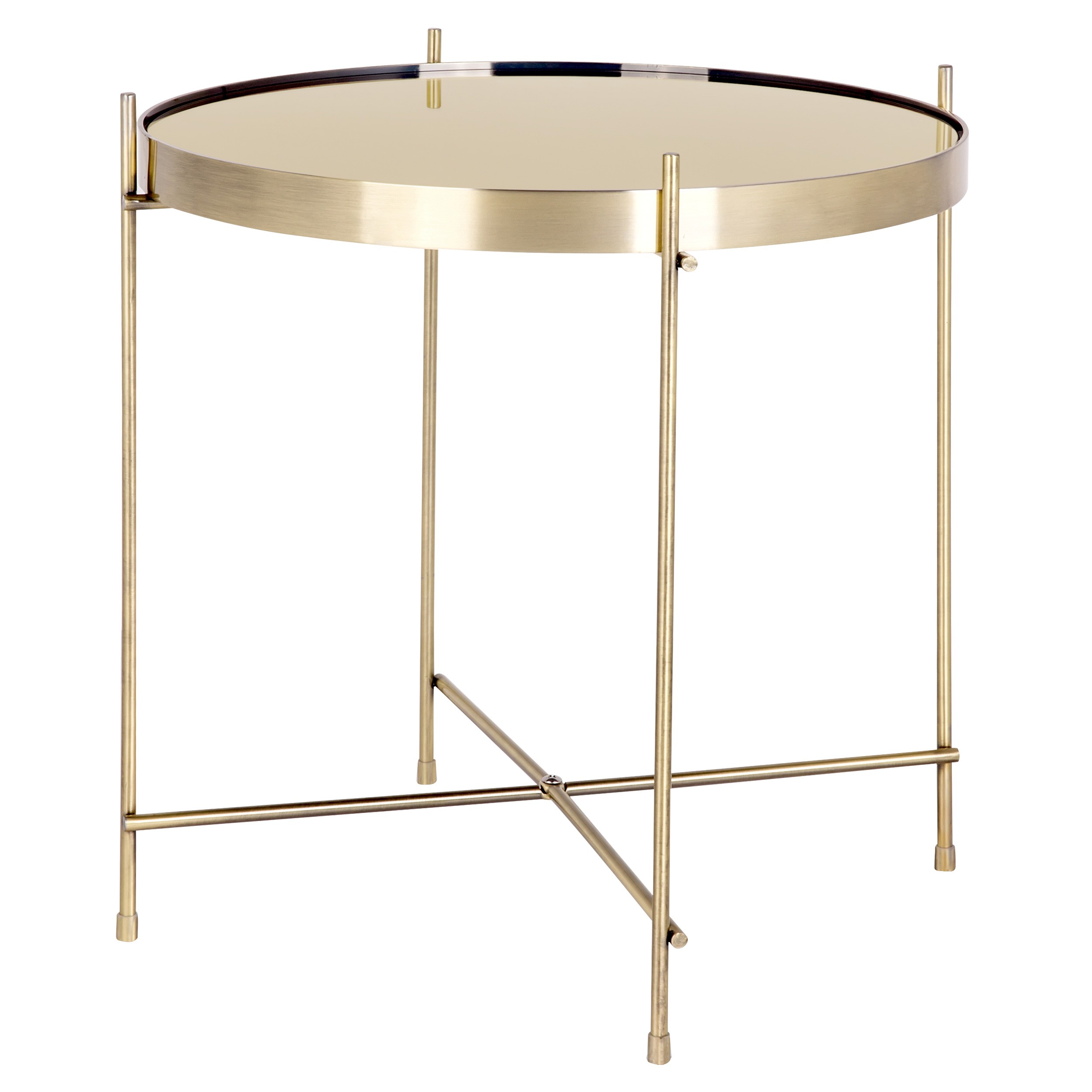 Table basse ronde miroir