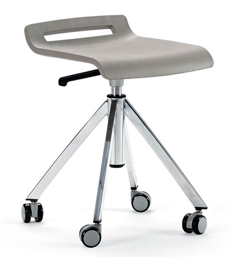 Tabouret bois à roulettes