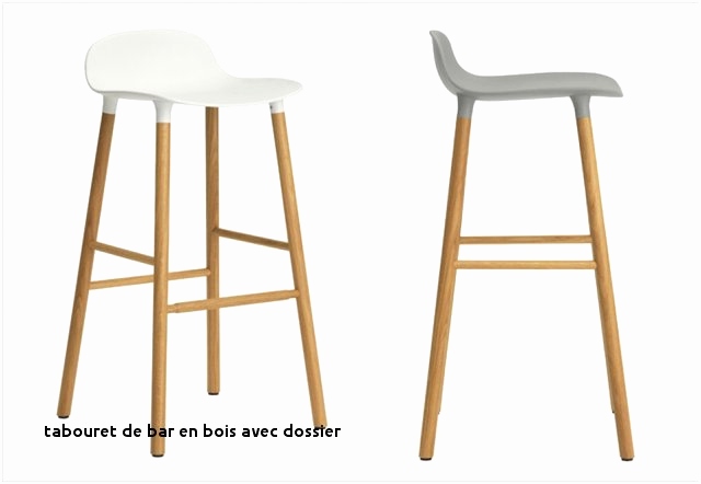 Tabouret de bar bois et blanc