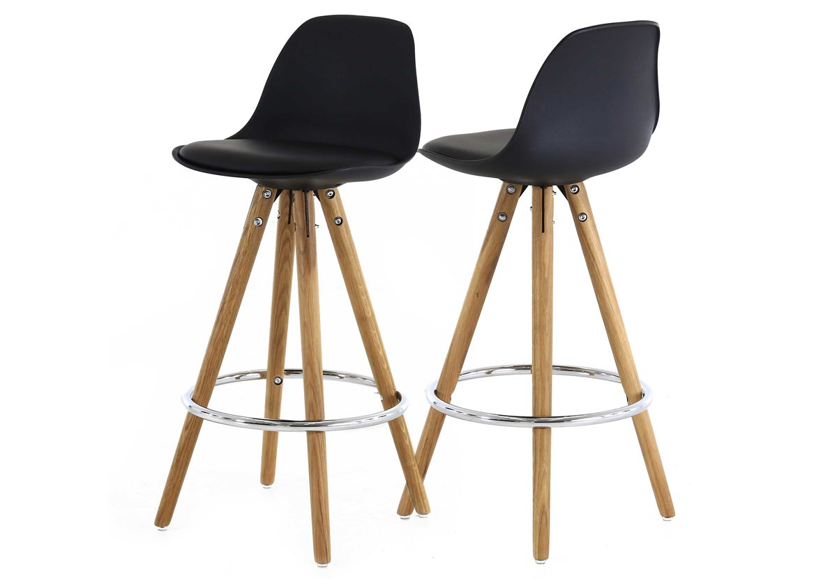Tabouret de bar avec pieds en bois