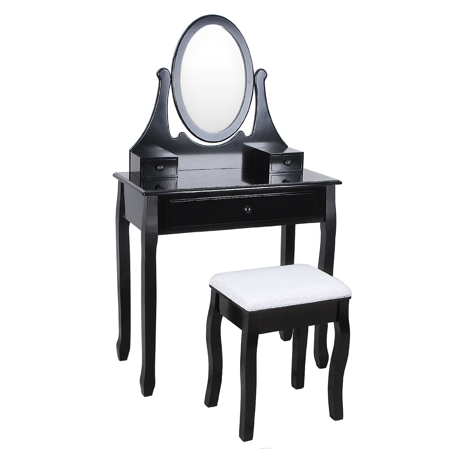 Coiffeuse avec miroir et tabouret