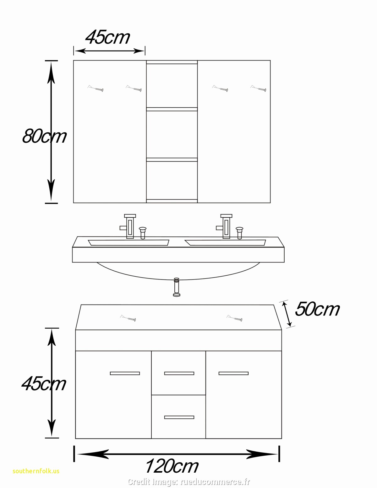 Dimension evier salle de bain