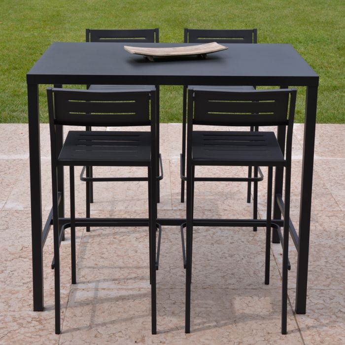 Table haute et tabouret de jardin