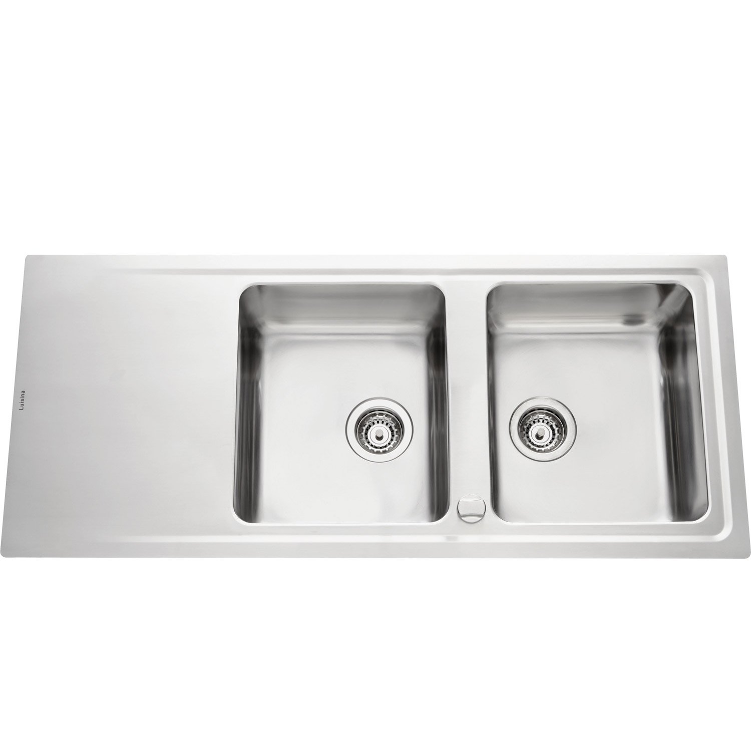 Evier inox 2 bacs avec egouttoir