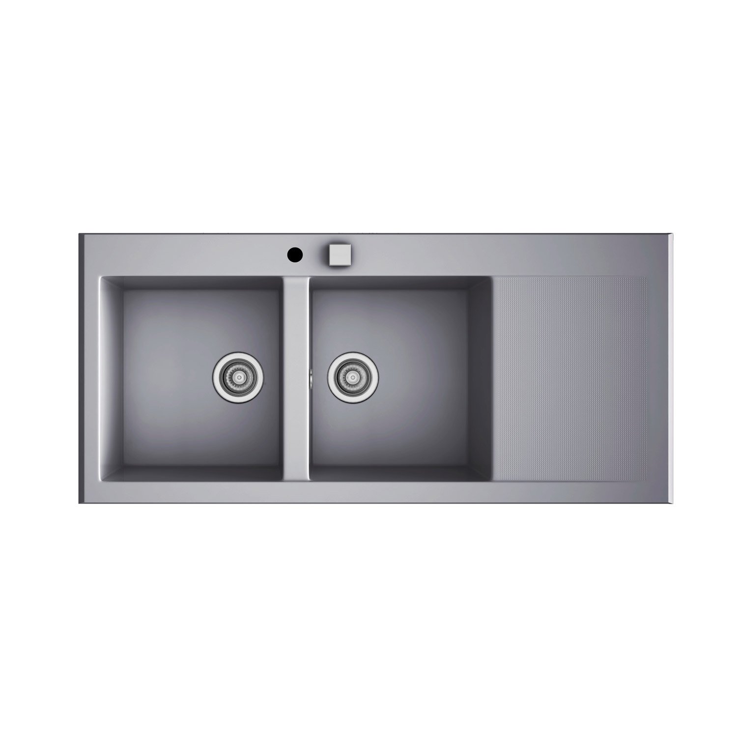 Evier resine gris 2 bacs