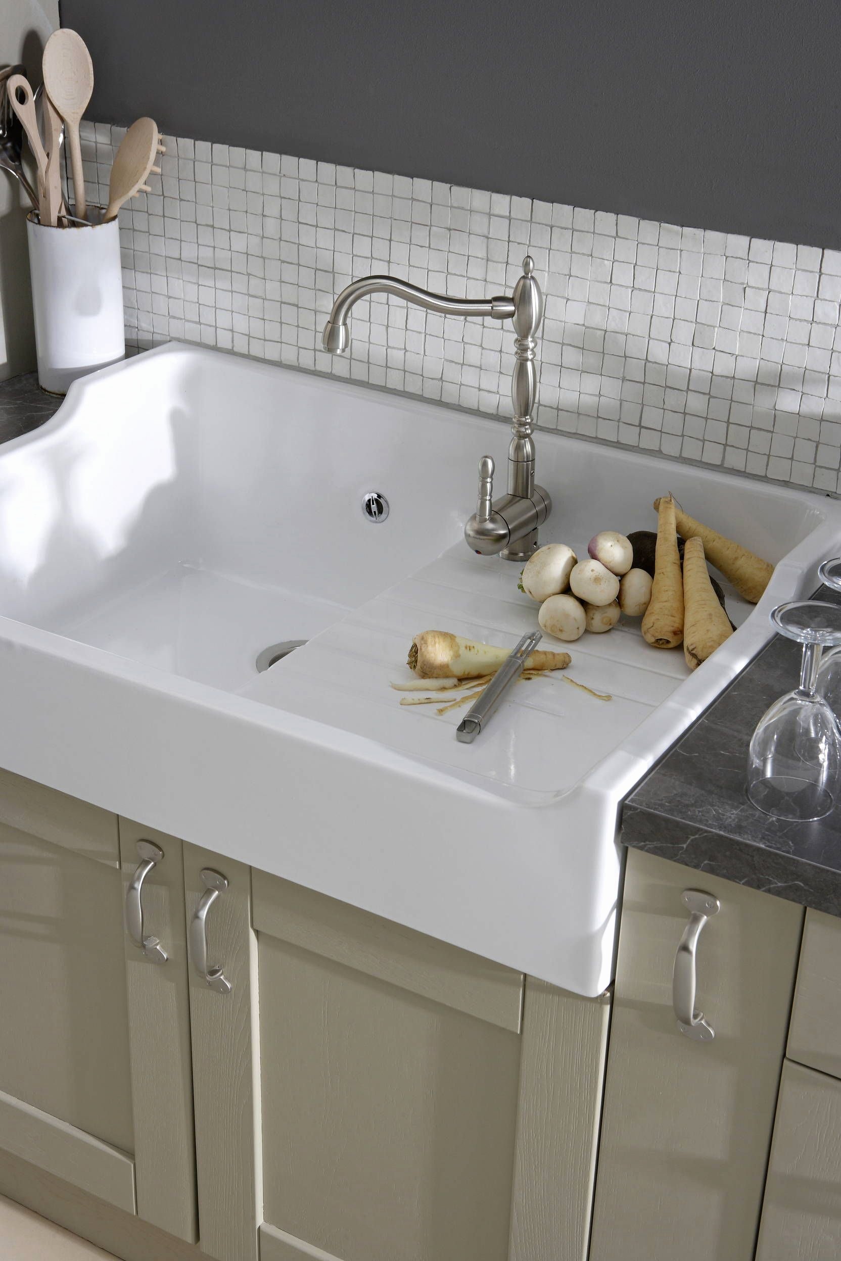 Evier cuisine 1 bac grande taille