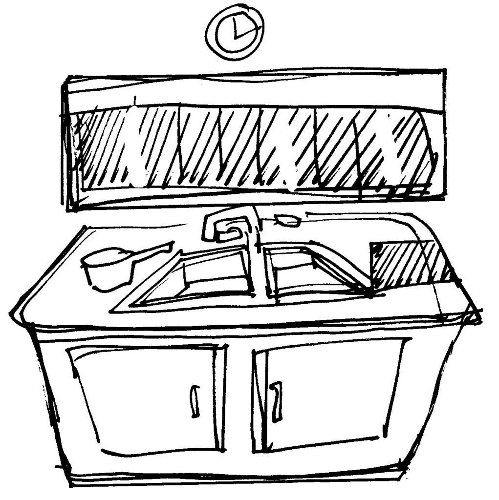 Coloriage évier cuisine