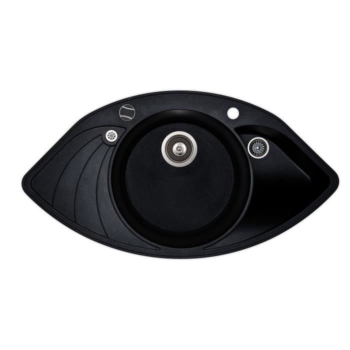 Evier noir rond