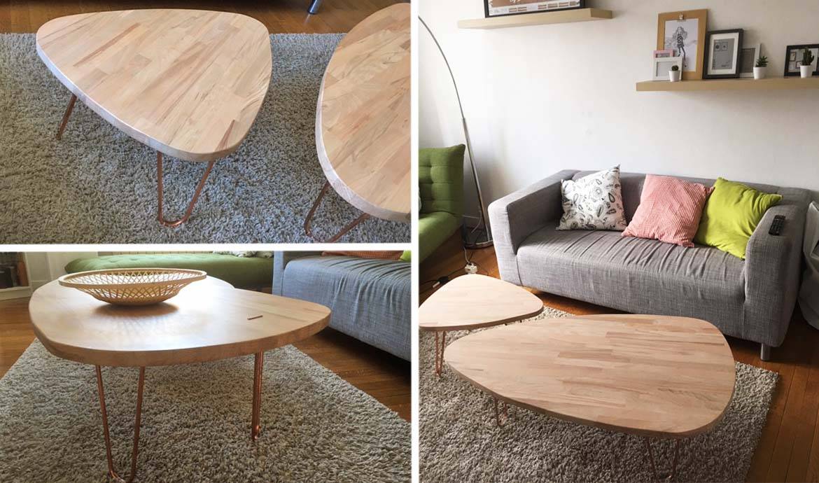 Table scandinave tripode