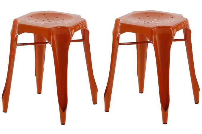 Tabouret metal orange