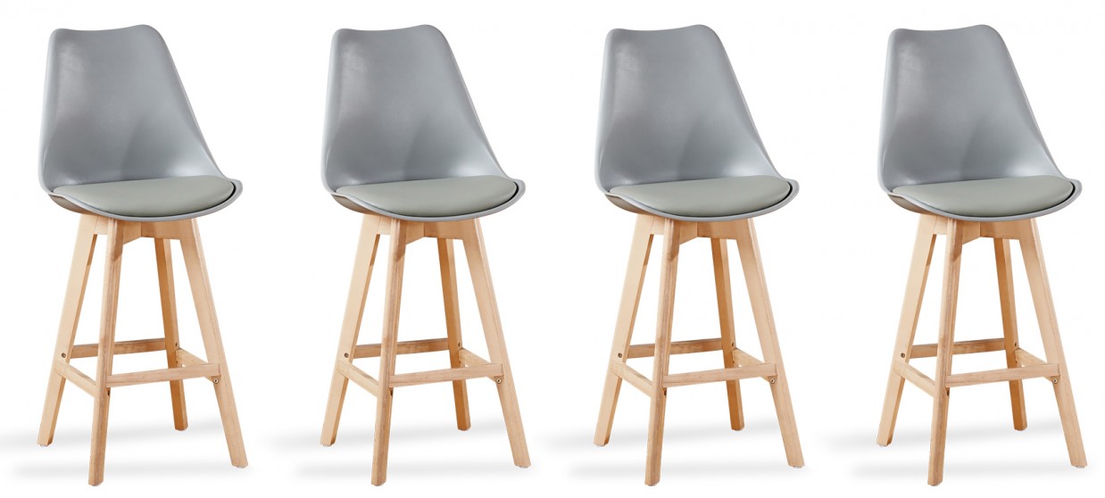 Tabouret de bar scandinave gris