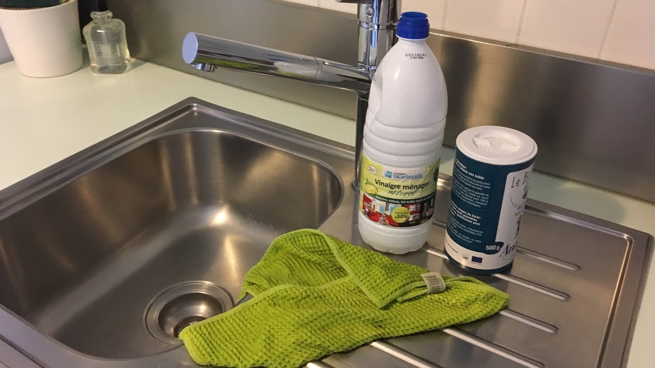 Evier inox taché acide