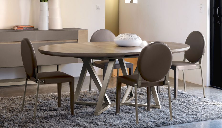 Table verre scandinave rallonge