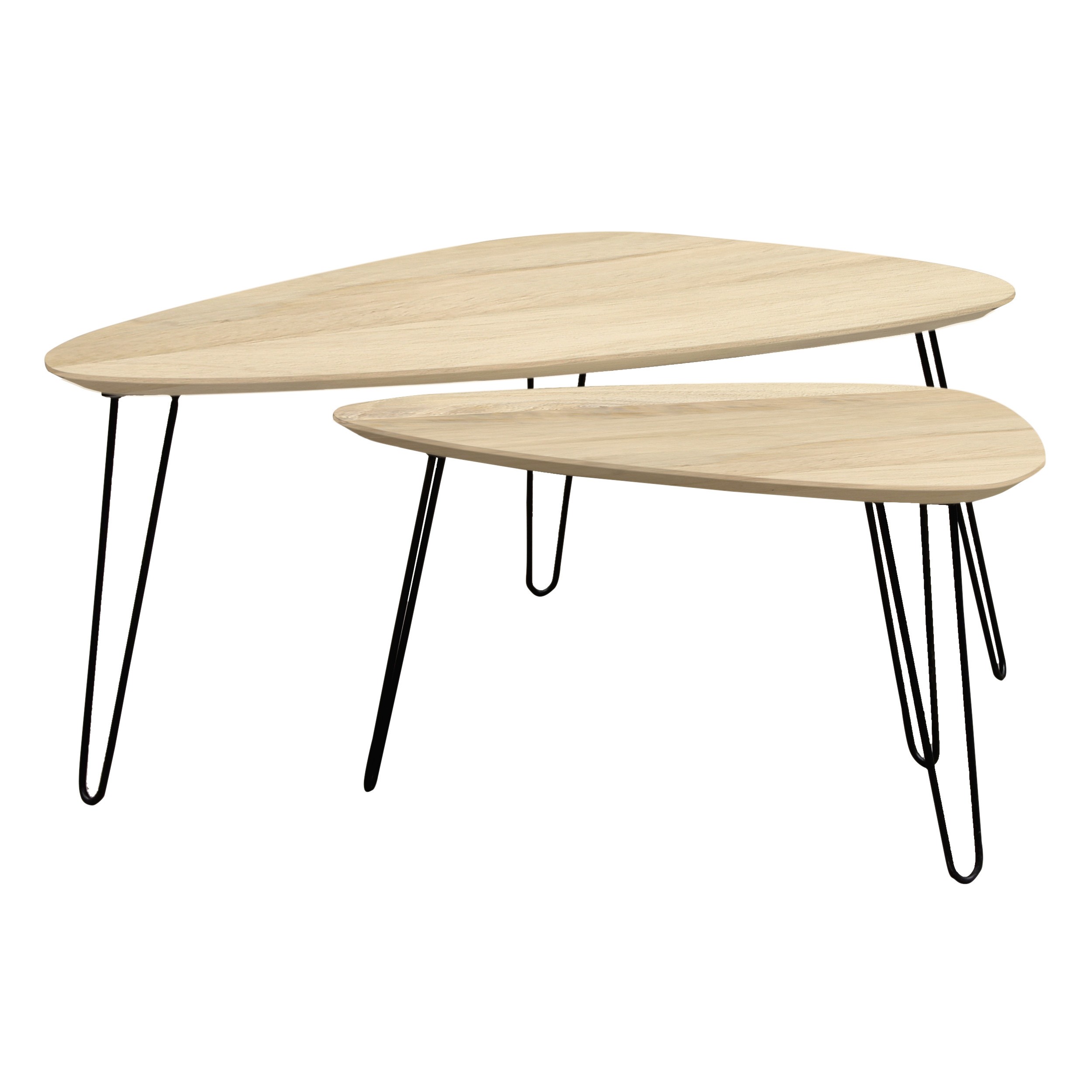 Table basse ronde scandinave avec rangement