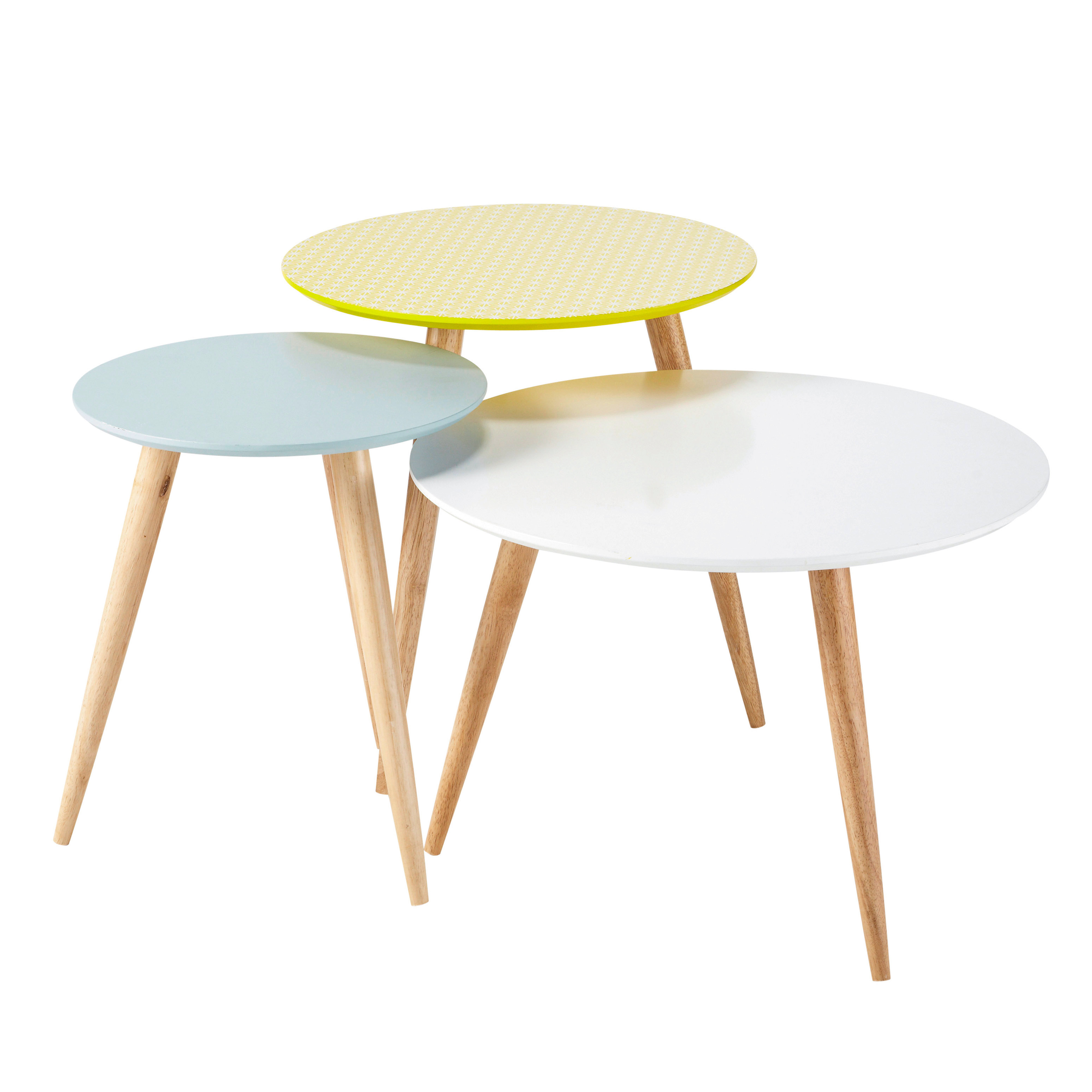 Table basse ronde scandinave couleur