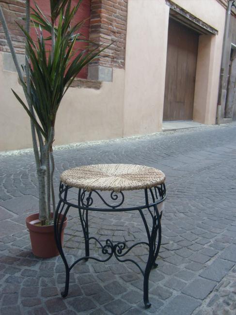Tabouret bas fer forgé