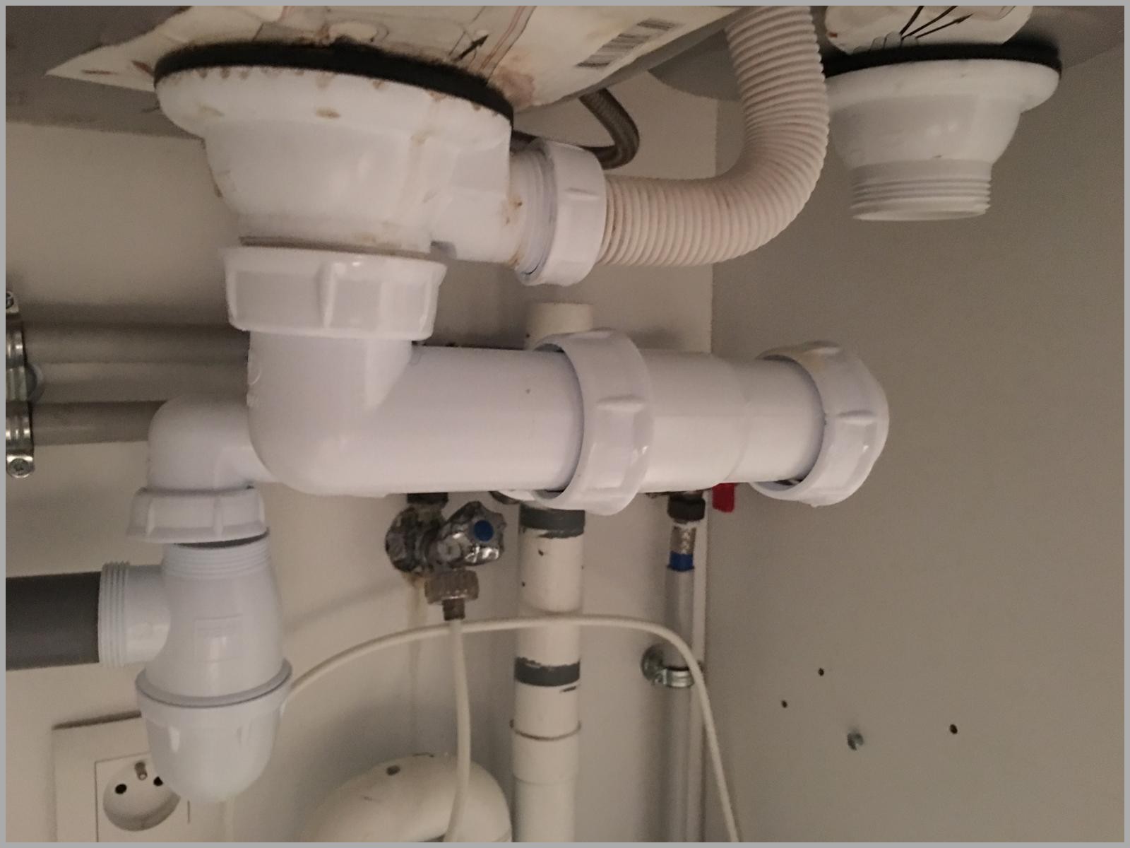 Siphon evier double bac