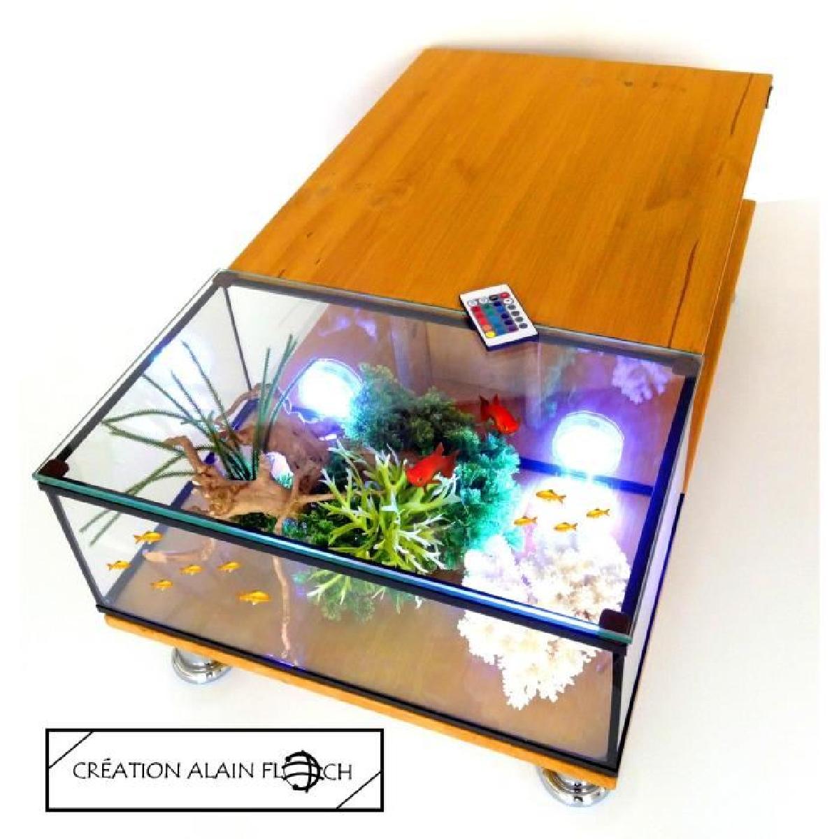 Table basse aquarium design pas cher