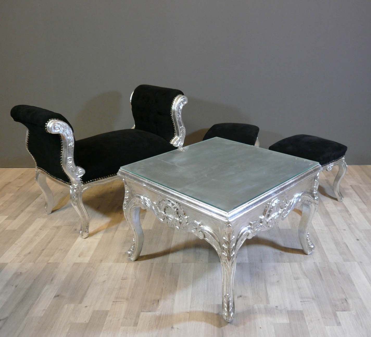 Table basse argentée pas cher