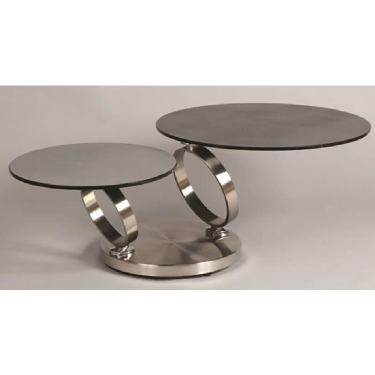 Table basse ronde deux plateaux