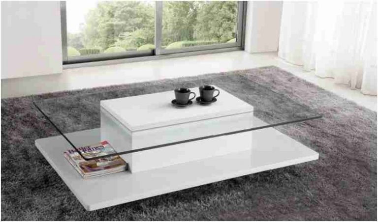 Table basse en verre et blanc