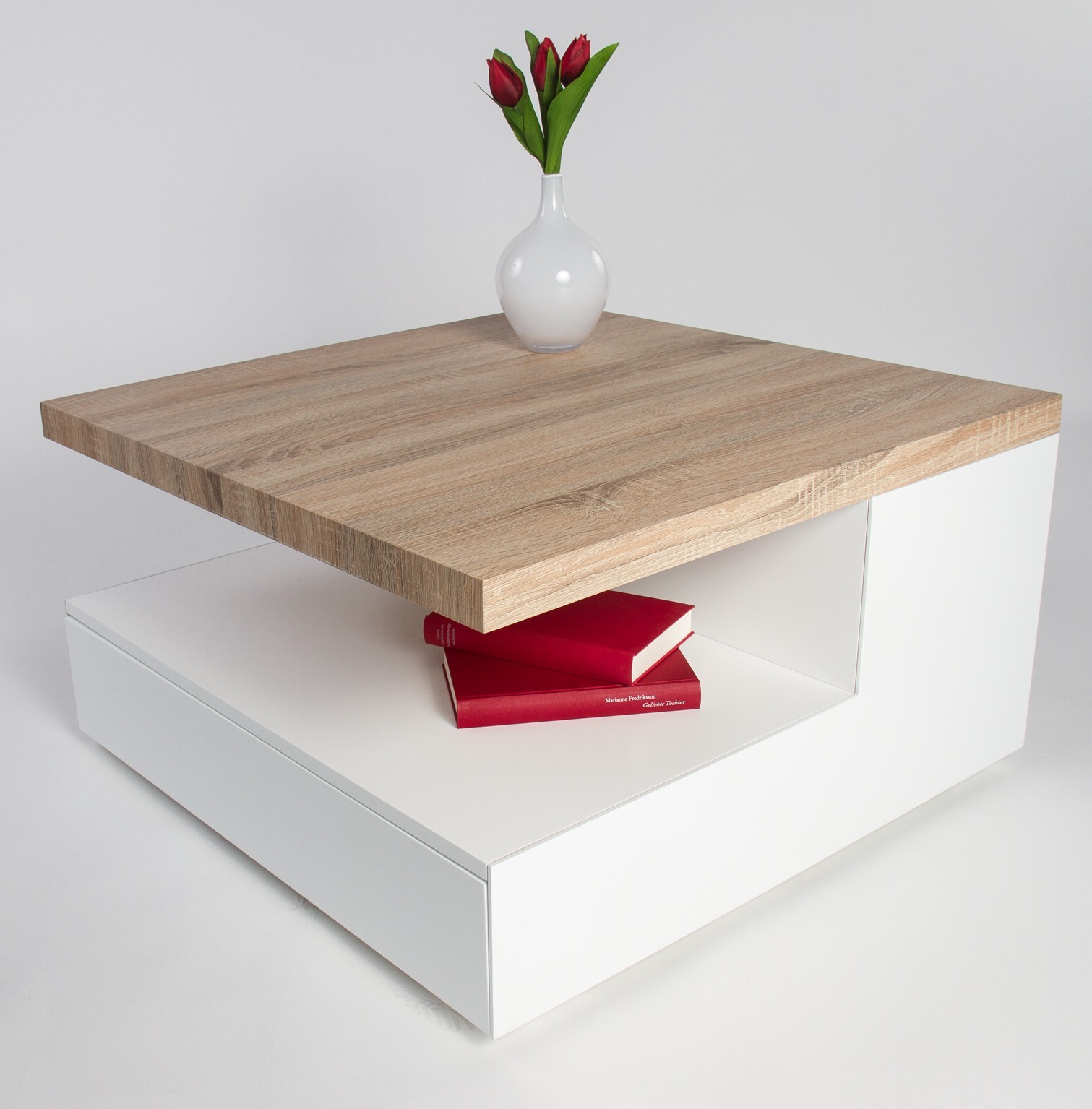 Table basse carrée bois clair