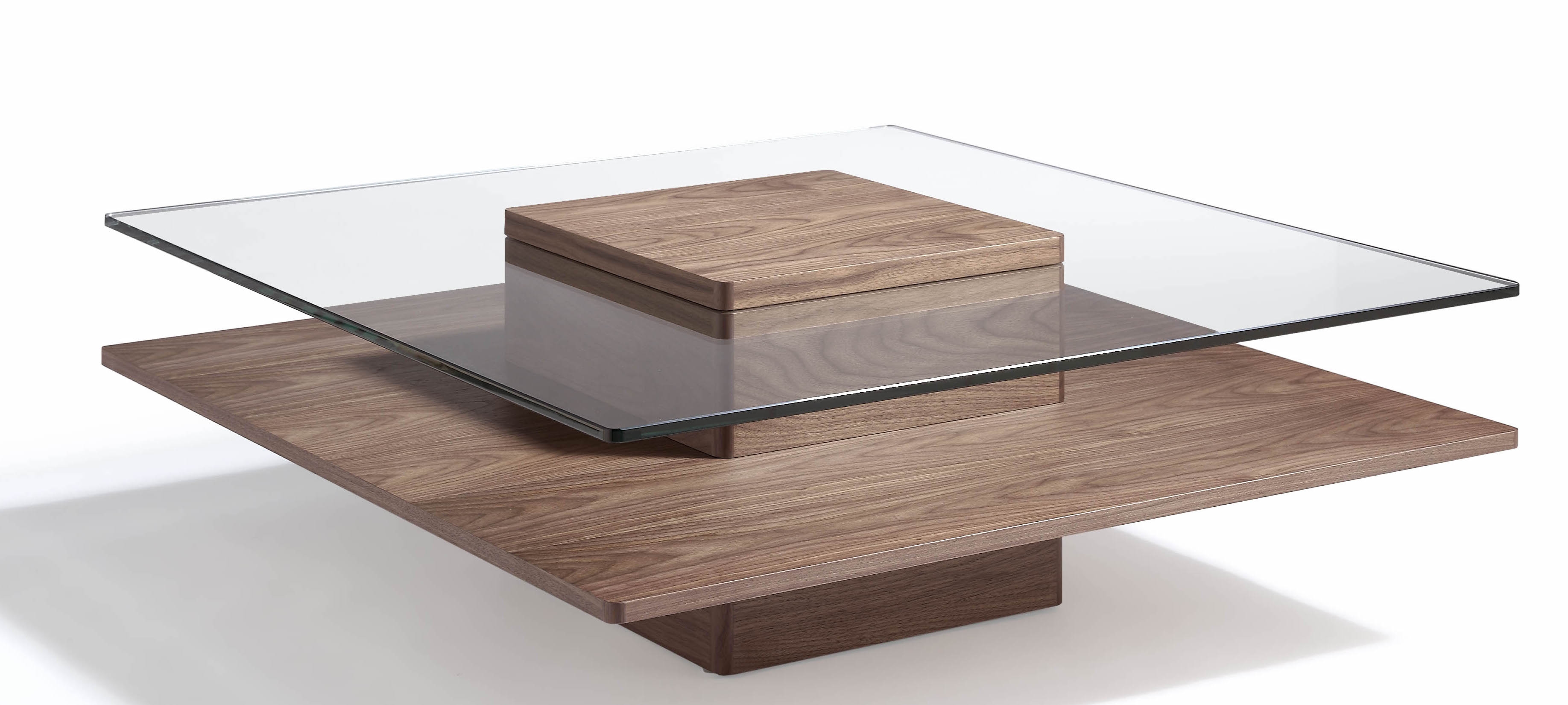 Table basse en verre et bois