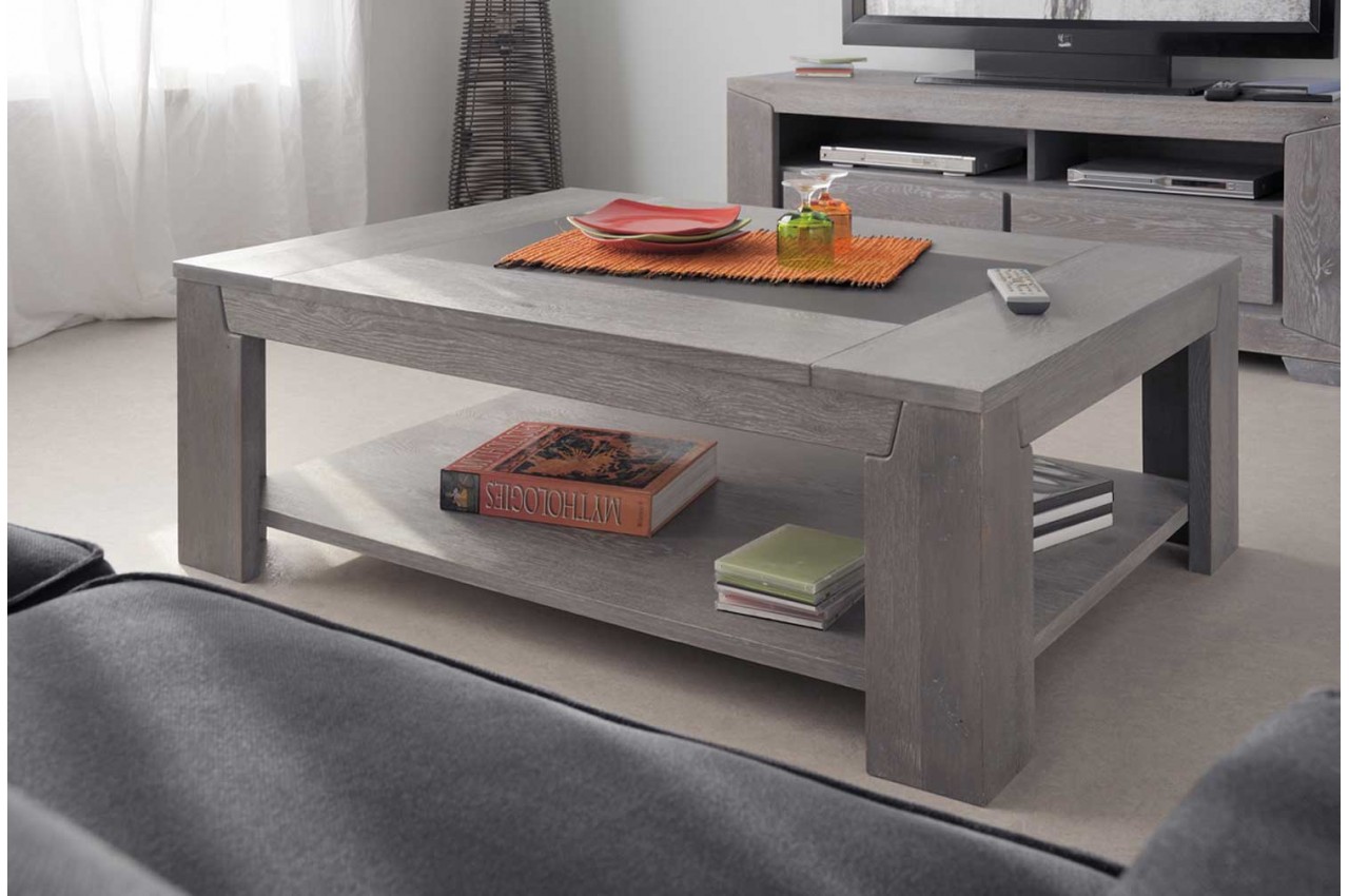 Table basse chene gris pas cher