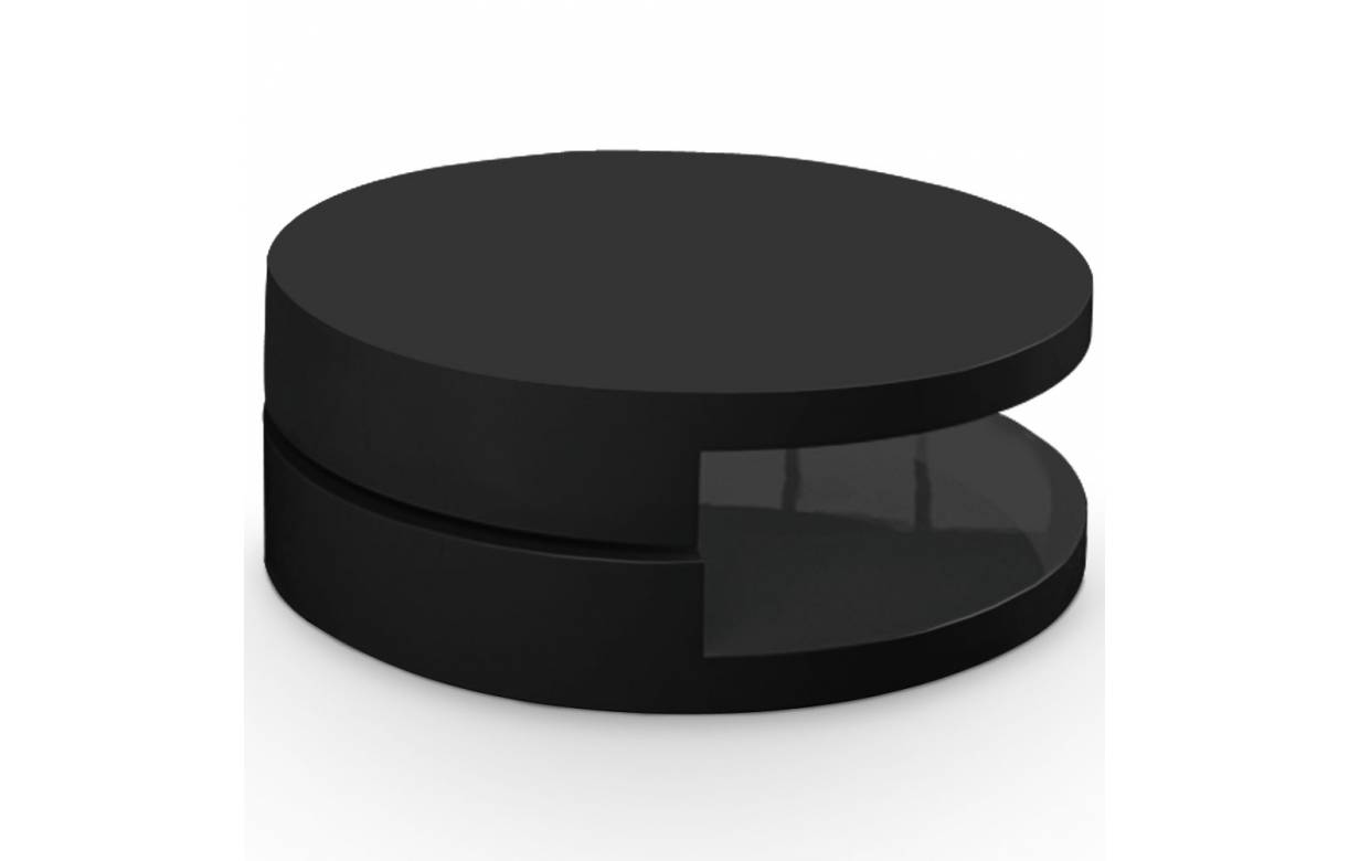 Table basse ronde laque noir