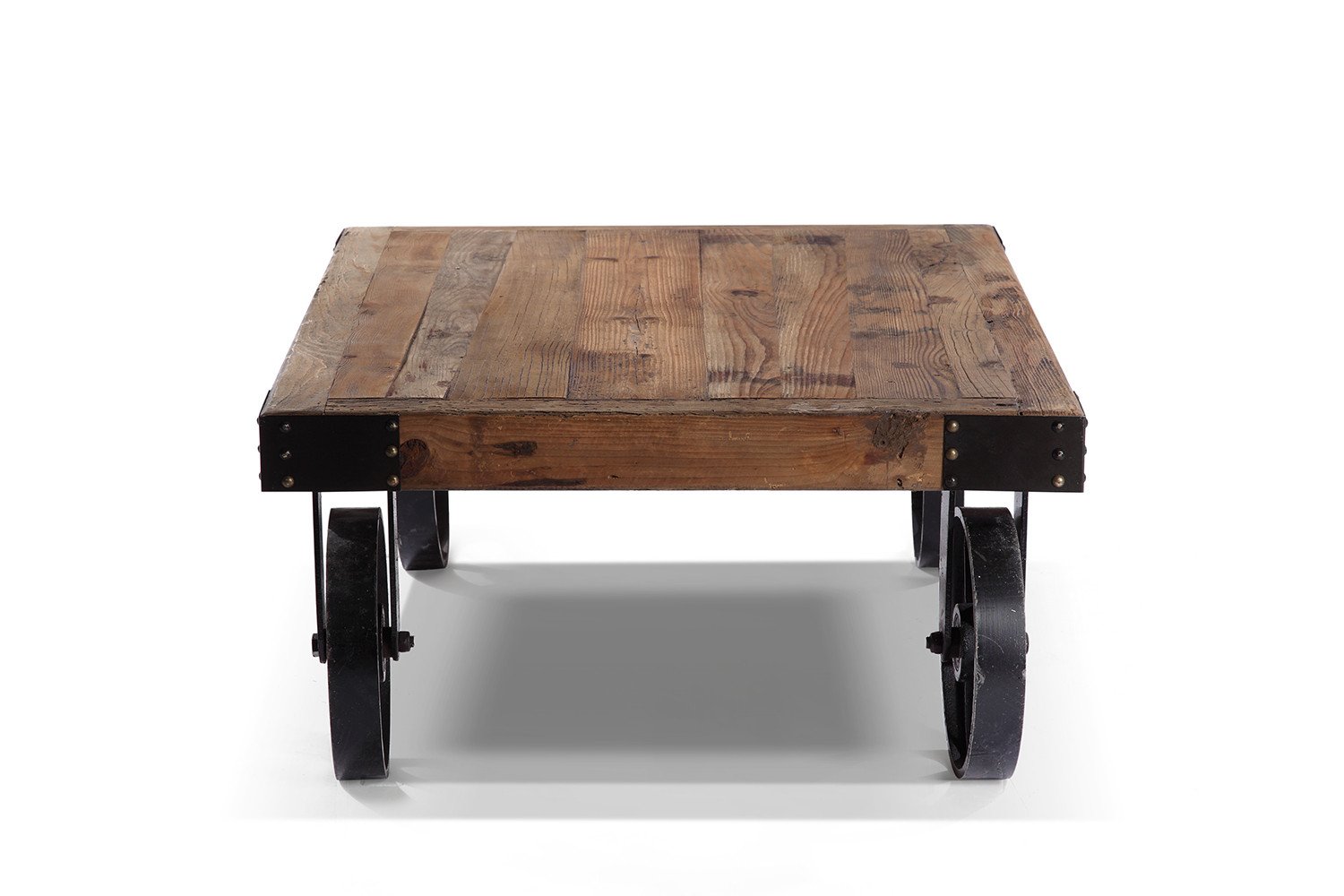 Table basse industrielle roulette