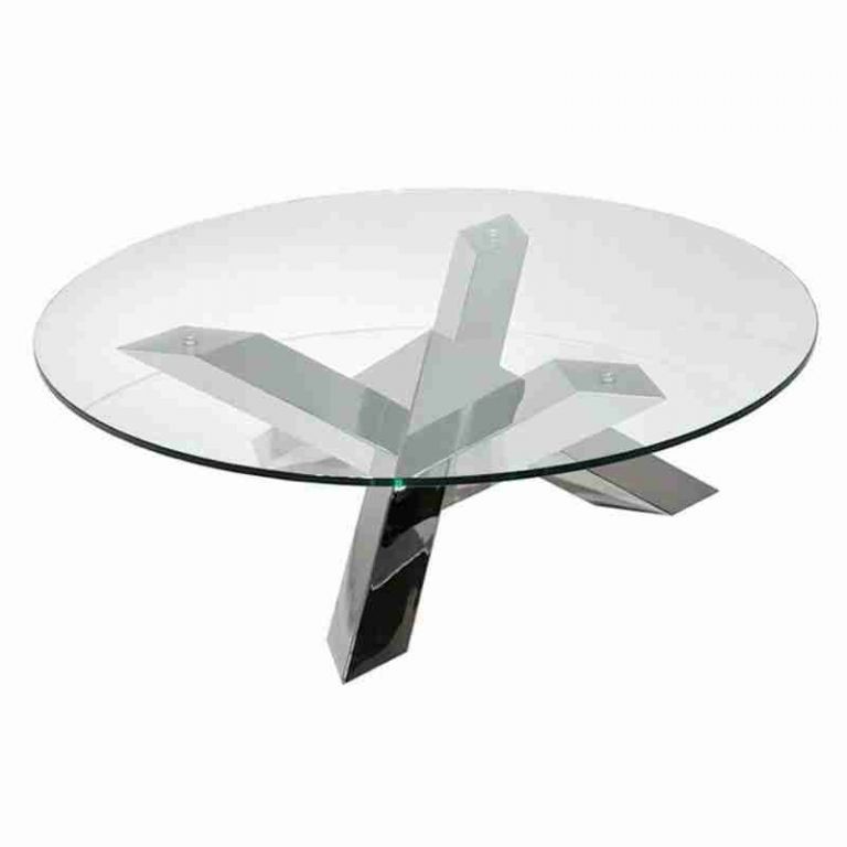 Table basse ronde transparente