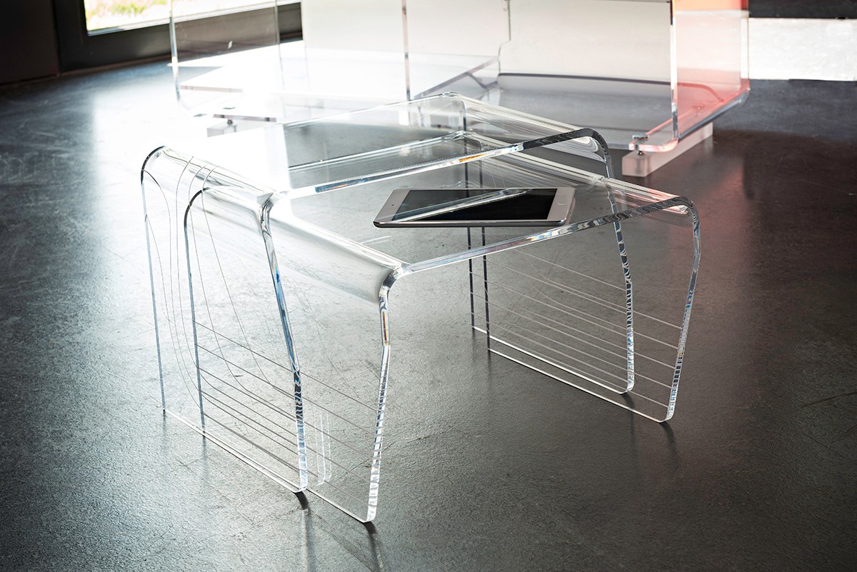 Table basse gigogne polycarbonate