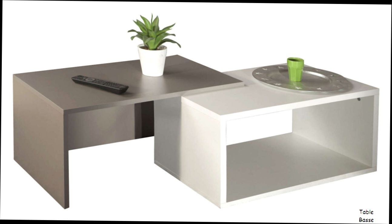 Table basse gigogne blanc taupe