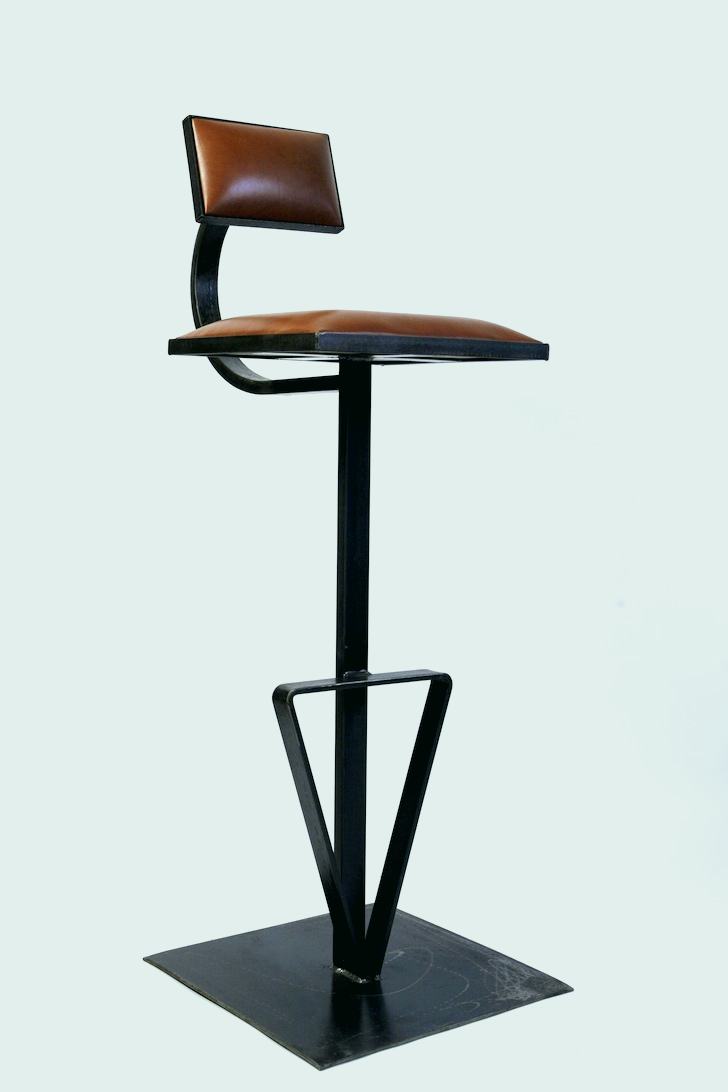 Tabouret de bar cuir et metal