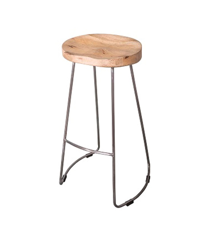 Tabouret de bar metal et cuir