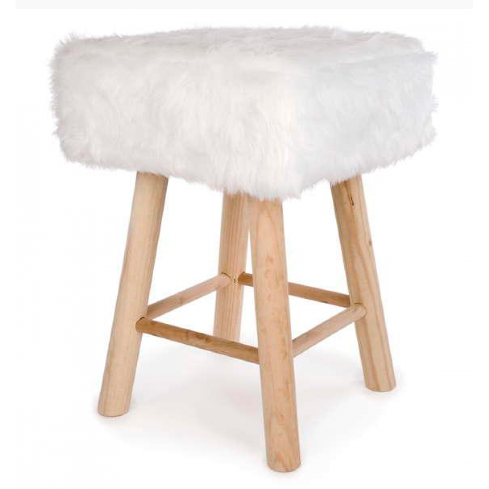 Tabouret carré blanc