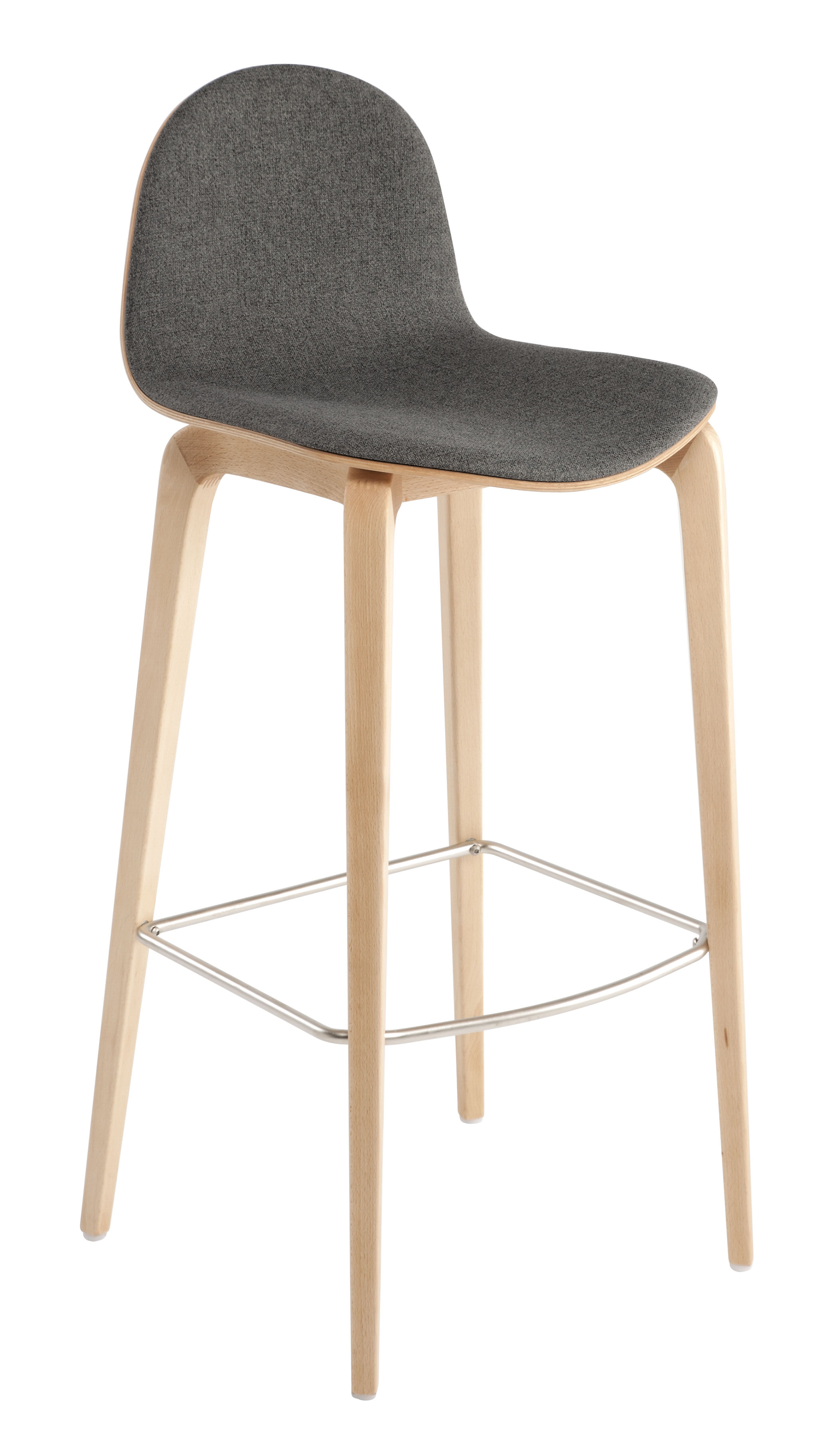 Tabouret de bar en tissu gris