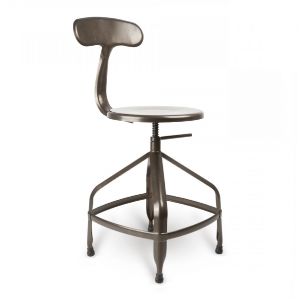 Tabouret tournant avec dossier