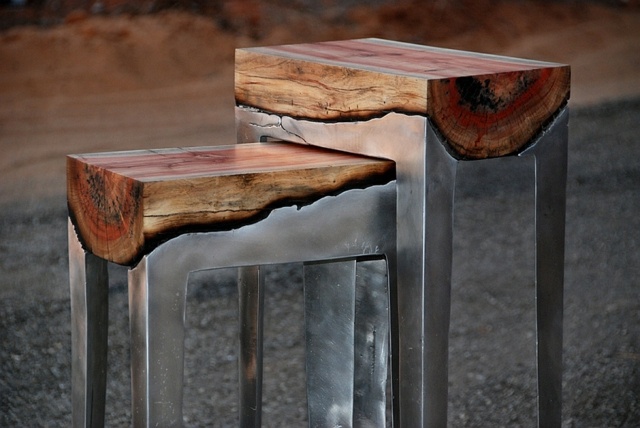 Tabouret original en bois